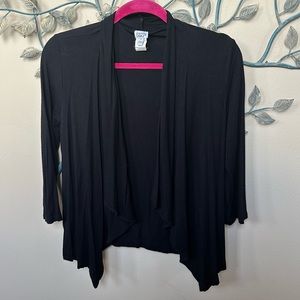 Charming Charlie short black 3/4 sleeve cardigan Small
